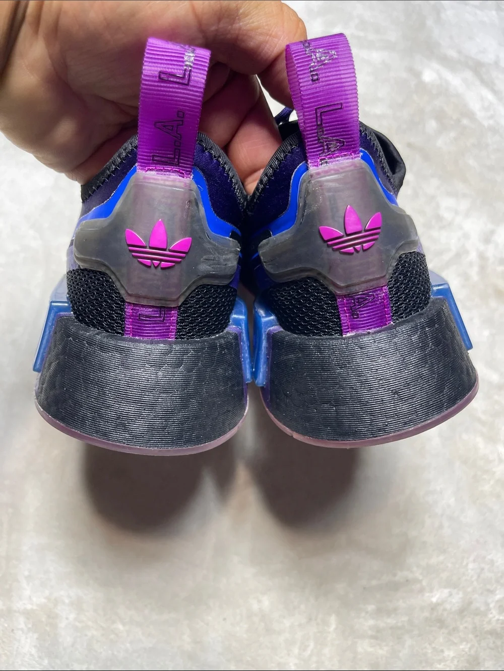 adidas NMD R1 Spectoo Women's Purple, Blue and Pink Athletic Sneakers size 6